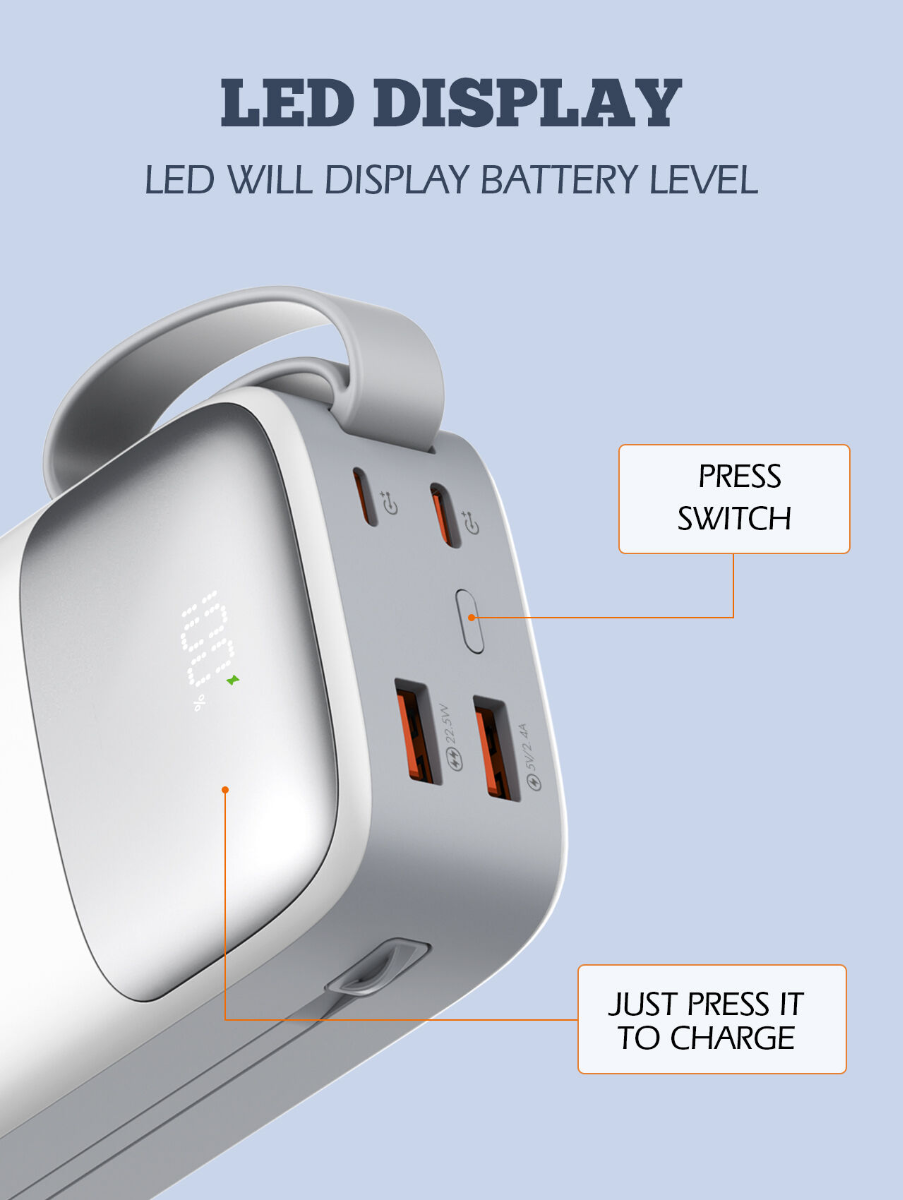 LDNIO PQ30 Power Bank with Lanyard — 30000 mAh / 22.5W