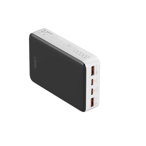 LDNIO PQ22 Power Bank with Digital Display — Black / White, 20000 mAh / 22.5W