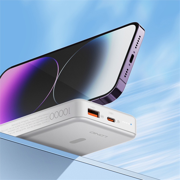 LDNIO PQ16 Magnetic Wireless Power Bank — White, 10000 mAh