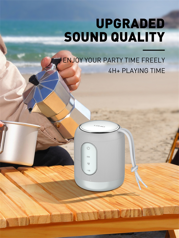 LDNIO BTS12 Bluetooth 5.0 Wireless Speaker — 2000 mAh, Silver