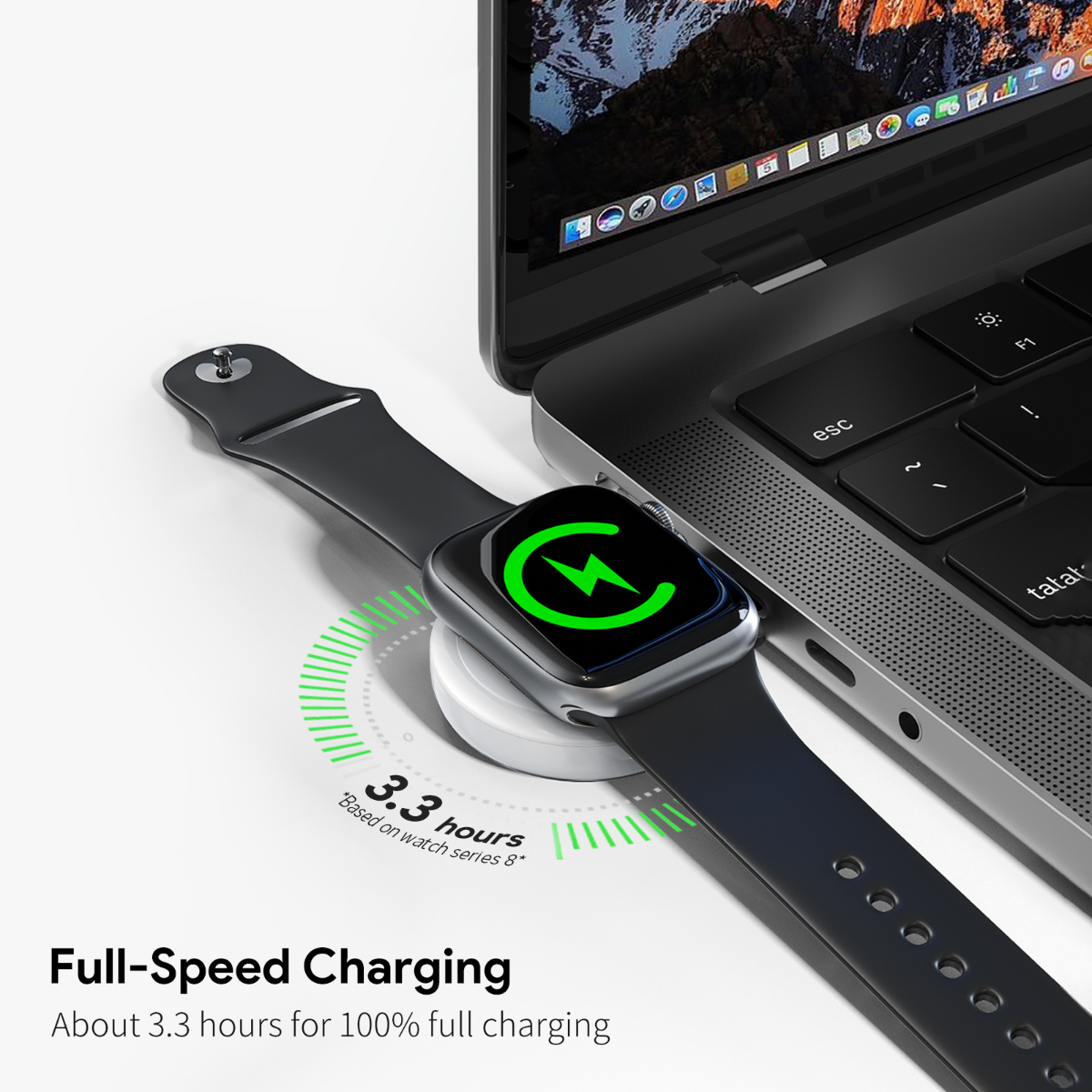 Esoulk Convenient Magnetic Wireless Charger for Smart Watch - White