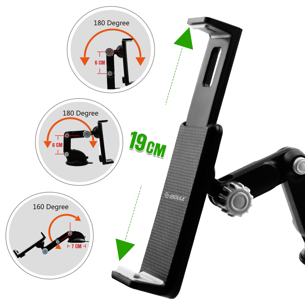 Esoulk EH11P iPad Mini & Phone Holder — Black