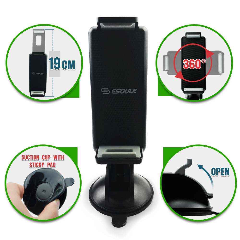Esoulk EH11P iPad Mini & Phone Holder — Black