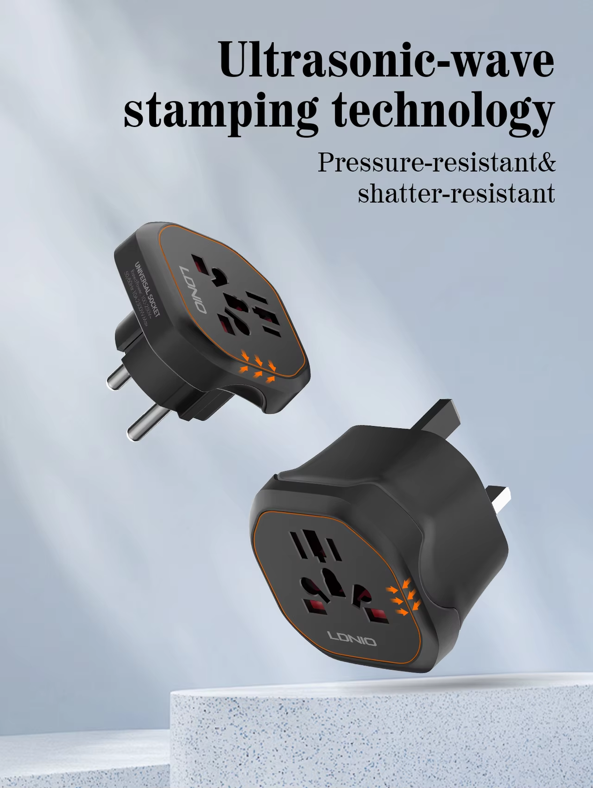 LDNIO Z7 Power Strip Travel Adapter EU to Us/uk/au