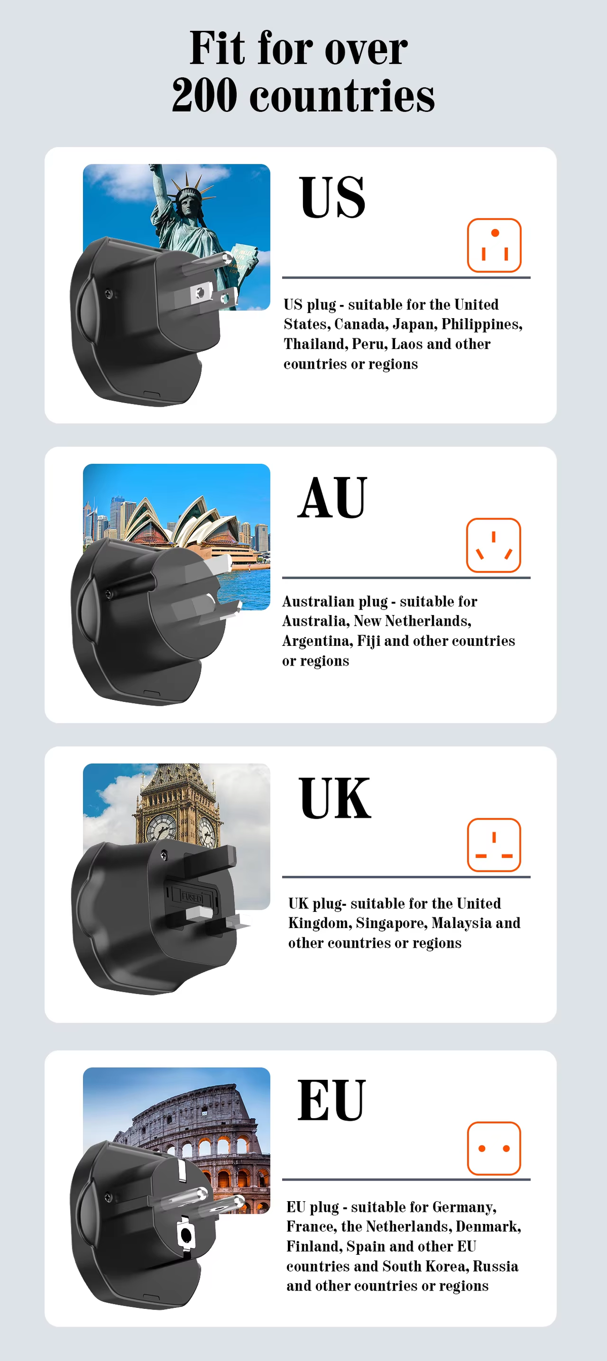 LDNIO Z7 Power Strip Travel Adapter UK to Us/eu/au