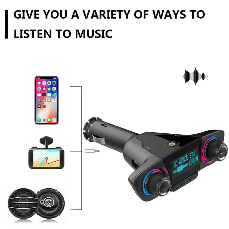 Bluetooth Car FM Transmitter MP3 Player Hands free Radio Adapter Kit USB Charger