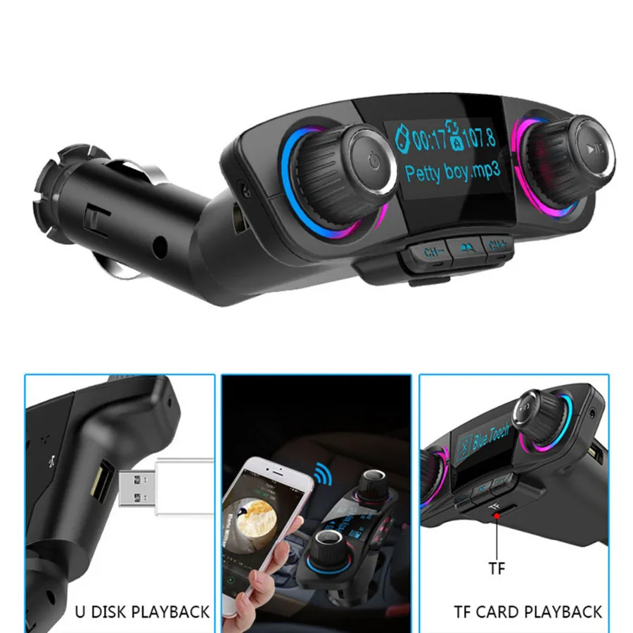 Bluetooth Car FM Transmitter MP3 Player Hands free Radio Adapter Kit USB Charger