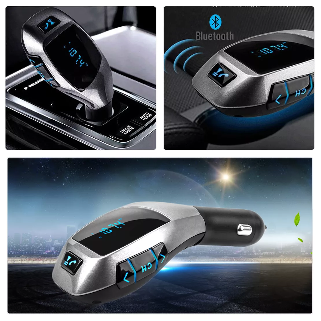 X5 Bluetooth FM Transmitter Wireless Radio Adapter USB Charger Car MP3 Player
