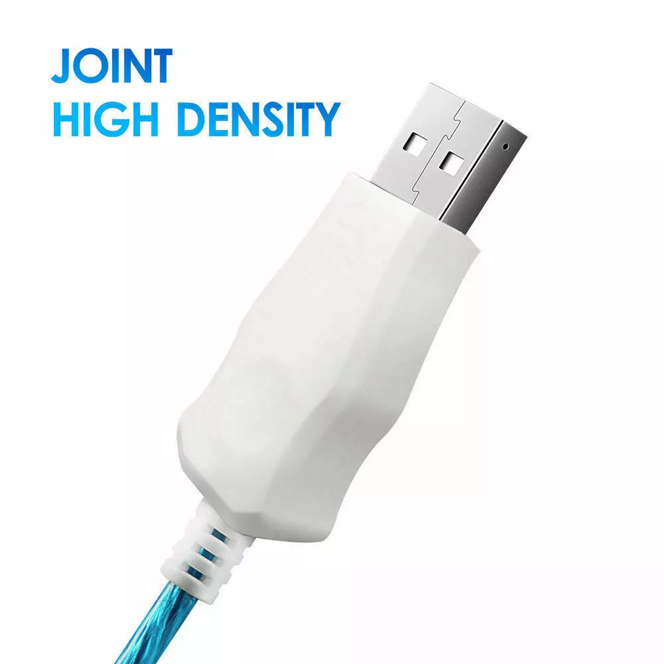 Visible USB-A to Lightning Non-MFI Flowing LED Fast Charging Cable — Pink, 3ft, 10W