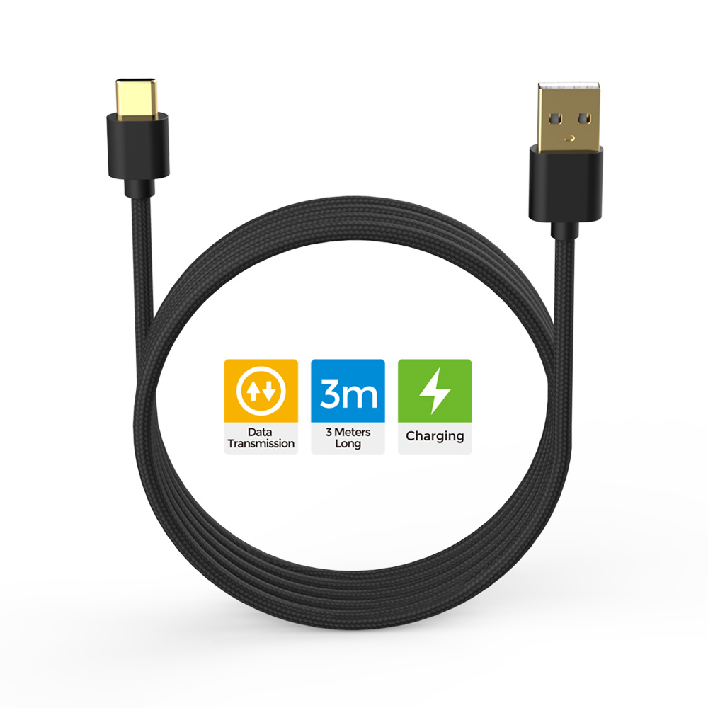 Dobe USB-A to USB-C Data Cable for PlayStation 5 / Xbox Controllers — 9ft