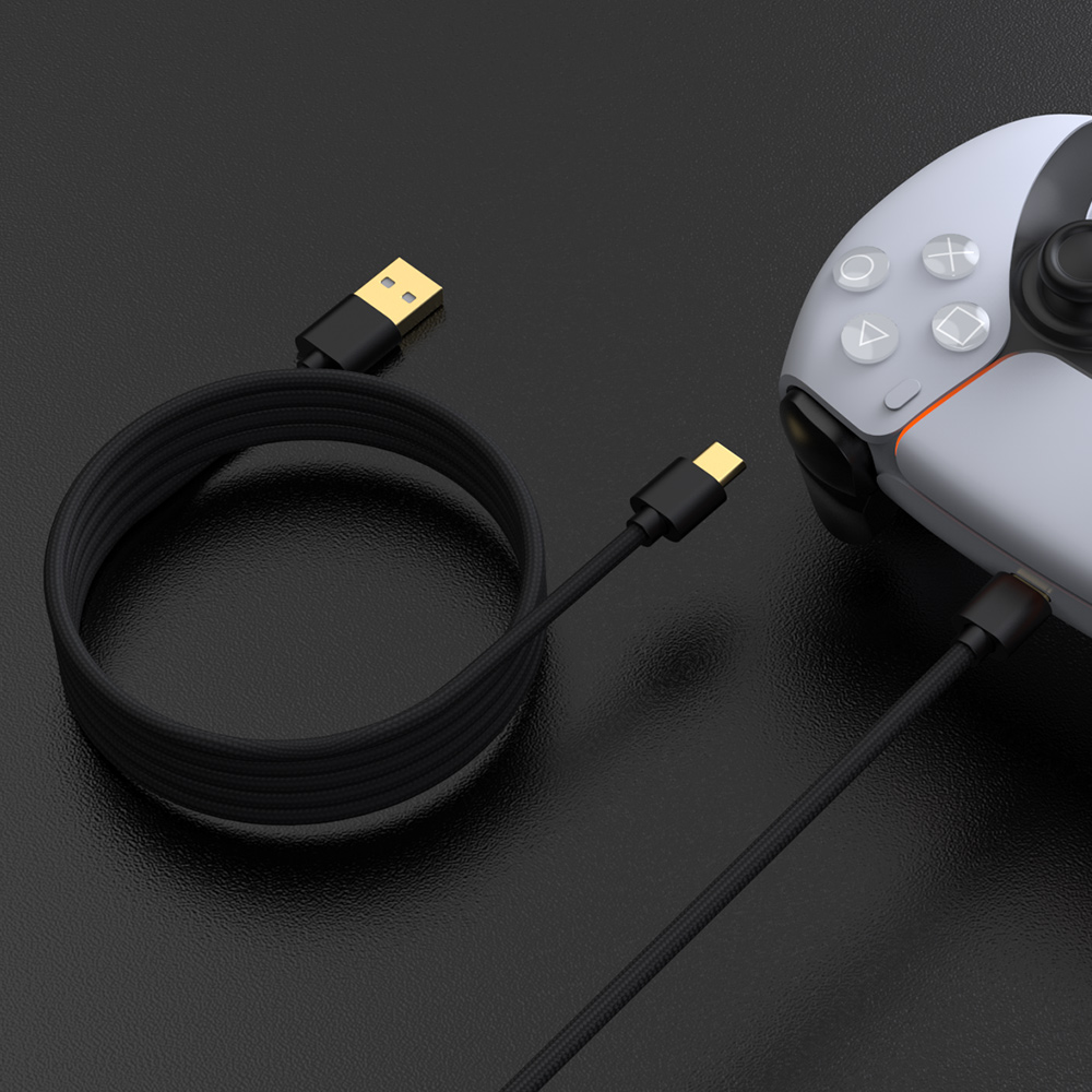 Dobe USB-A to USB-C Data Cable for PlayStation 5 / Xbox Controllers — 9ft
