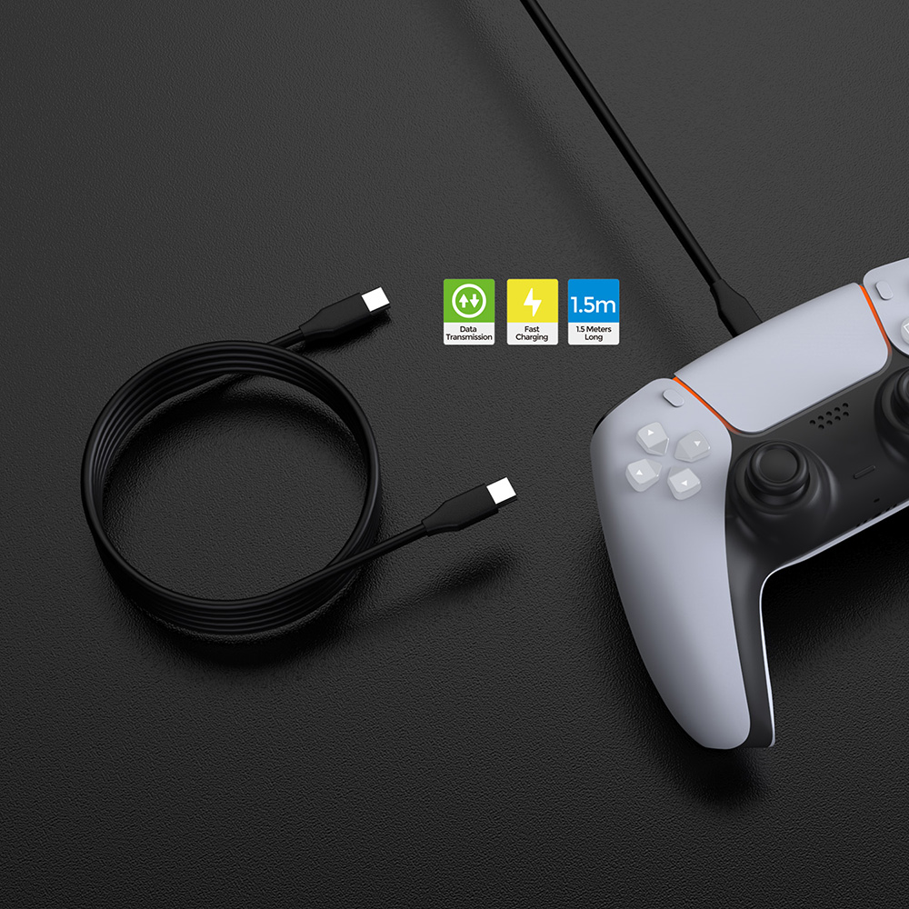 Dobe USB-C to USB-C Data Cable for PlayStation 5 / Xbox Controllers — 5ft