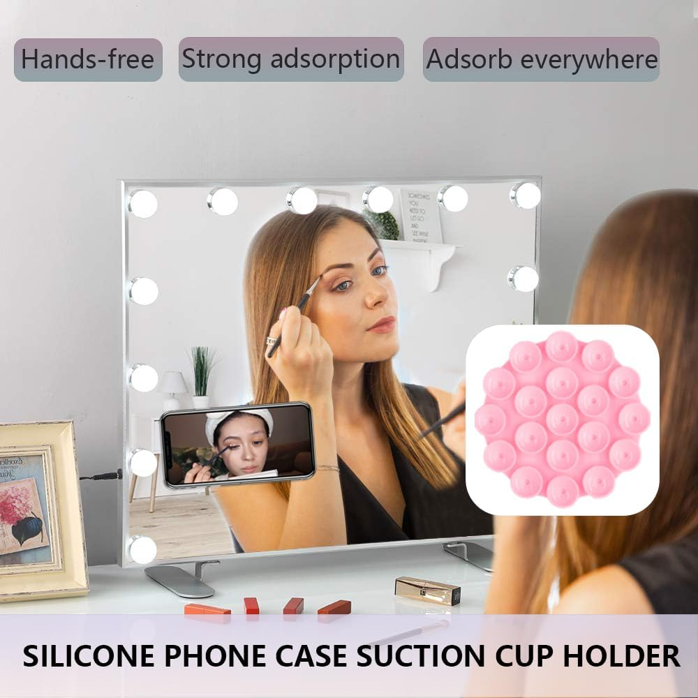 Silicone Suction Cup Phone Holder - Light Pink