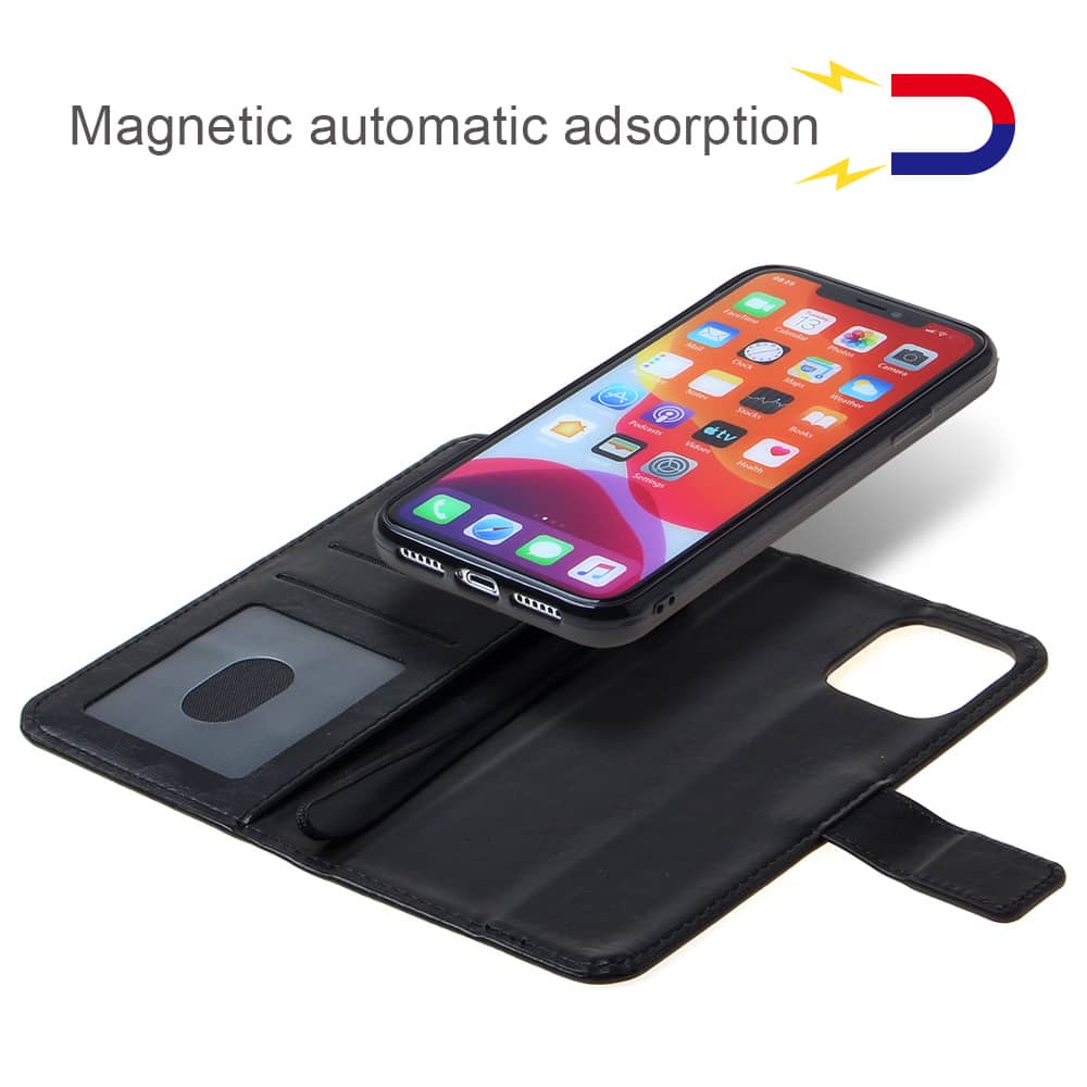Wallet Leather Case for iPhone 12 Mini — Black