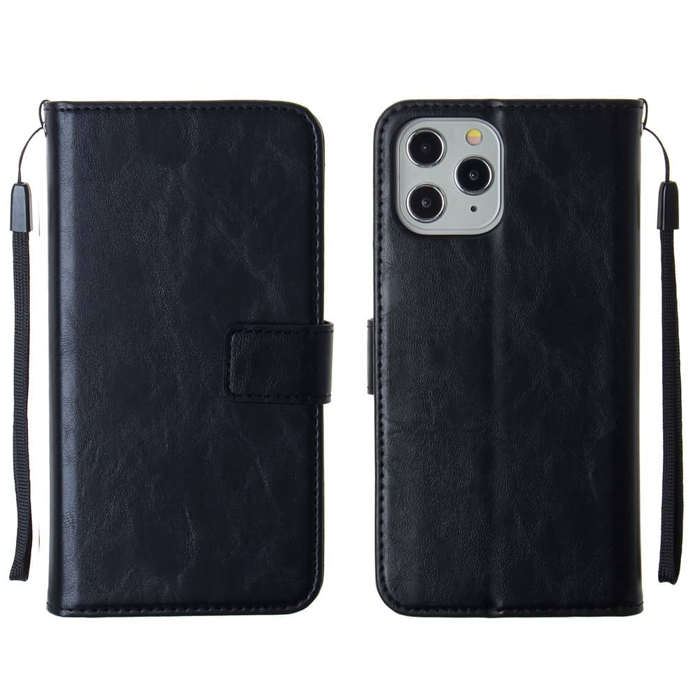 Wallet Leather Case for iPhone 12 Mini — Black