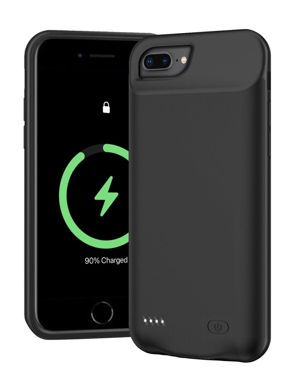 Portable Protective Charging Case for iPhone 8P/7P/6SP/6P — 8000 mAh, Black