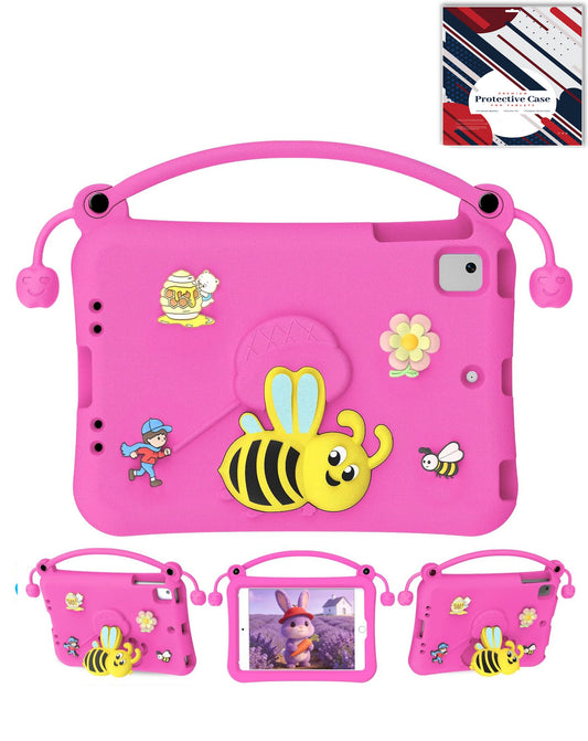 Heavy-Duty Shockproof Kickstand Kids Case for iPad 5 2017 — Hot Pink