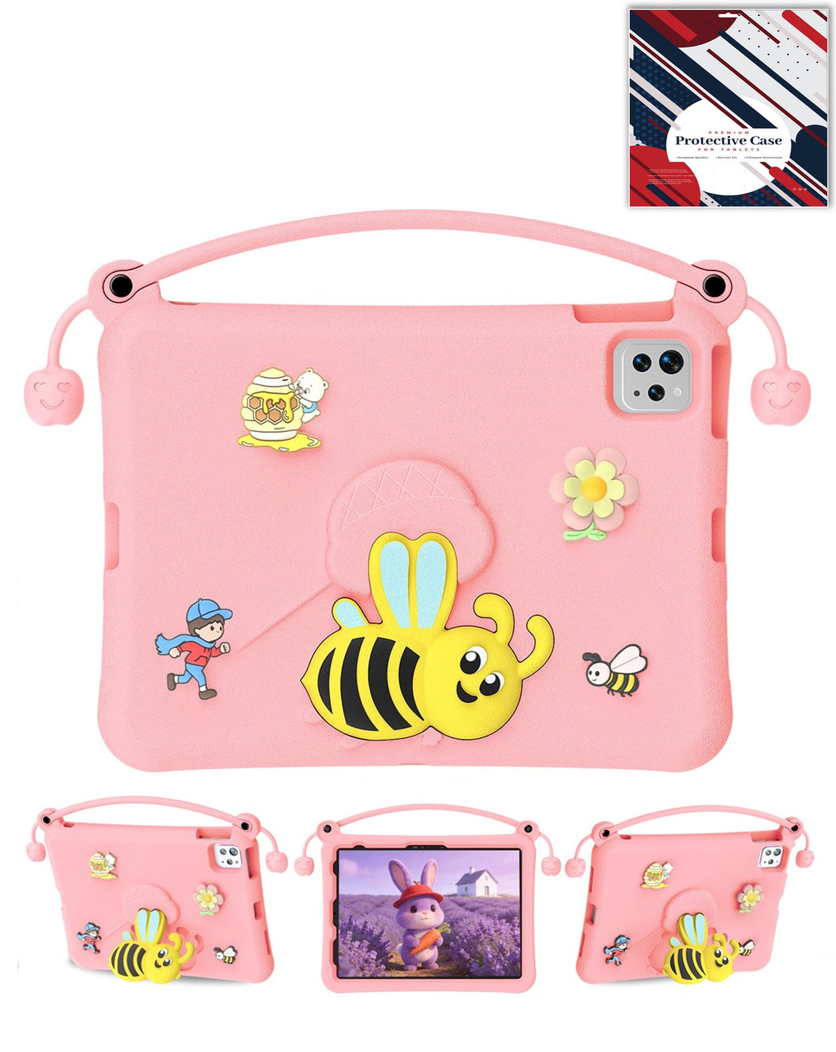 Heavy-Duty Shockproof Kickstand Kids Case for iPad 10 2022 10.9 — Pink