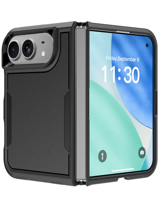 Dual Layer Shockproof Strong Case with Ring for iPhone Duo — Black