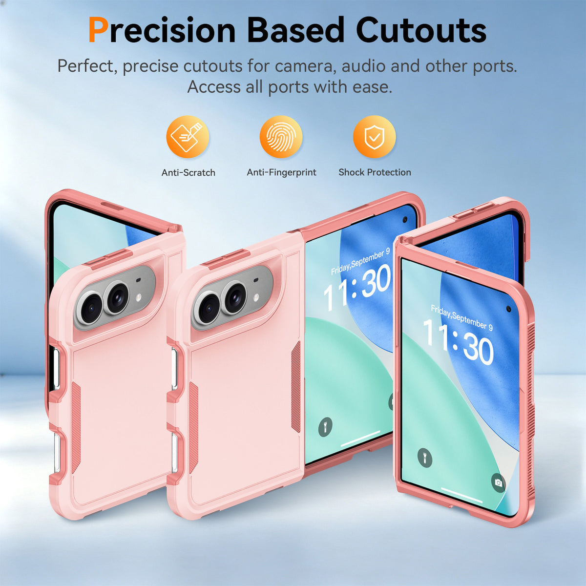 Dual Layer Shockproof Strong Case with Ring for iPhone Duo — Pink