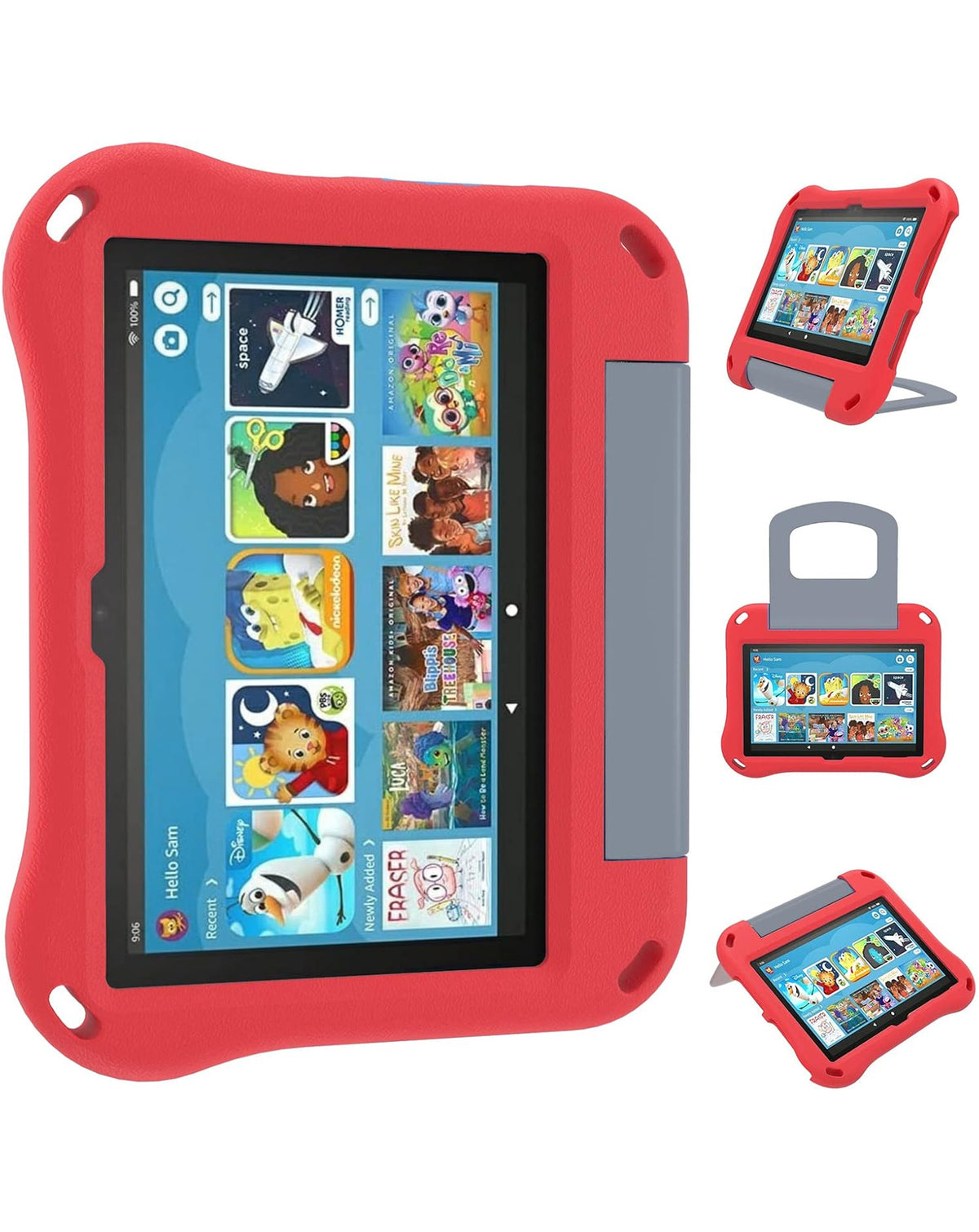 Heavy-Duty Shockproof Kickstand Case for Kindle Fire Max 11 2023 — Red