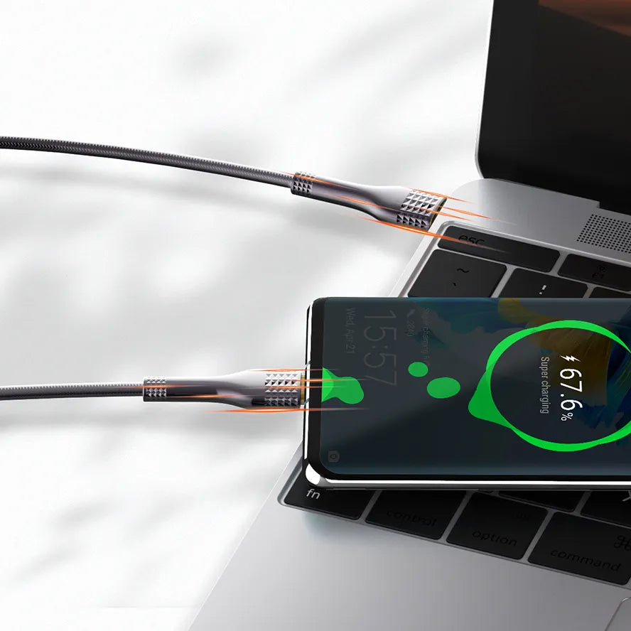 LDNIO LC651c USB-C to USB-C Fast Charging Cable — 3ft, 100W, Gray