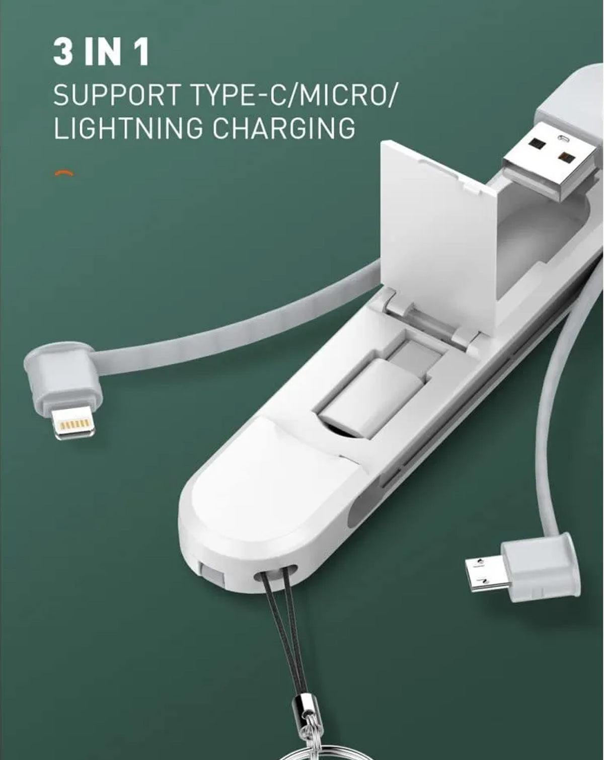 LDNIO LC130 3in1 Travel Charging Cable Set