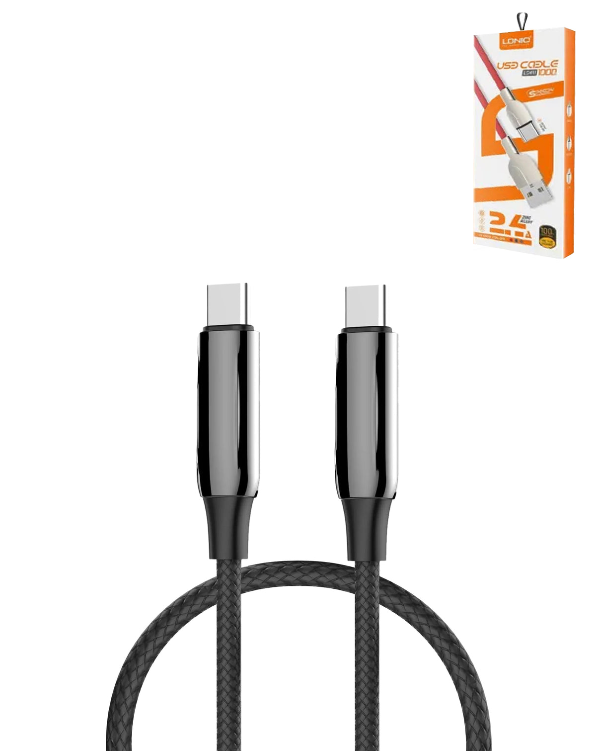 LDNIO LC921-240W PD-3.1 USB-C to USB-C Fast Charging Cable — Black, 3ft, 240W