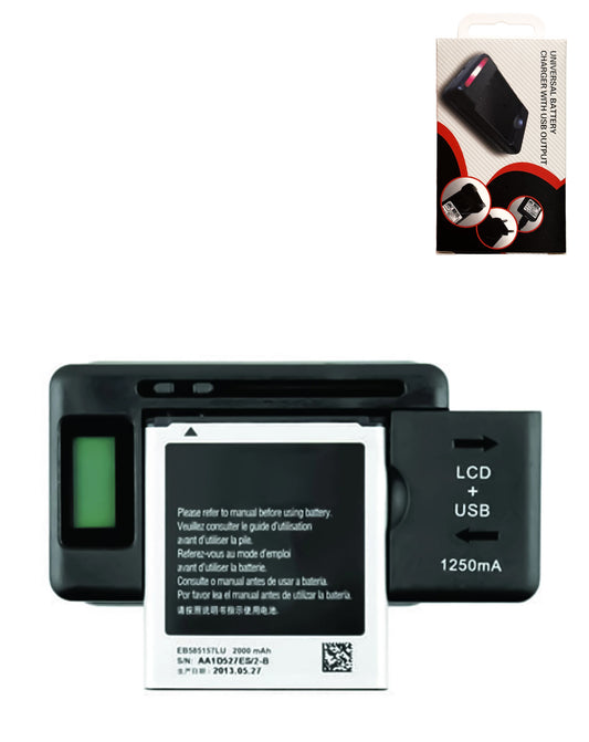 Universal Cell Phone Battery Charger with USB Output