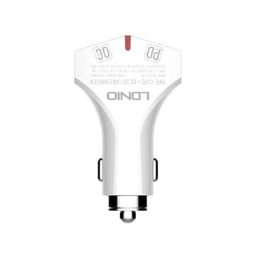 LDNIO C60P PD QC3.0 Dual USB A+c Car Charger with USB A-M Cable — 3ft, 36W