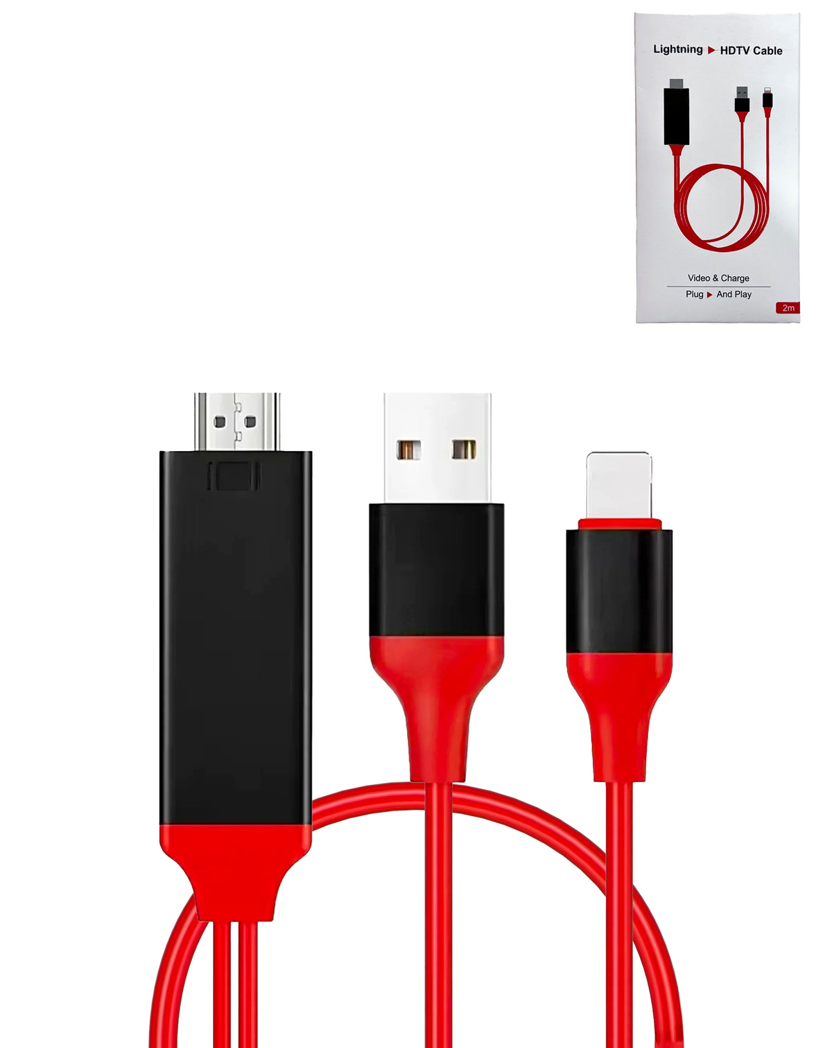 Display 2in1 Cable for HDMI & USB-A — Hdtv / Charging & Data, 3ft