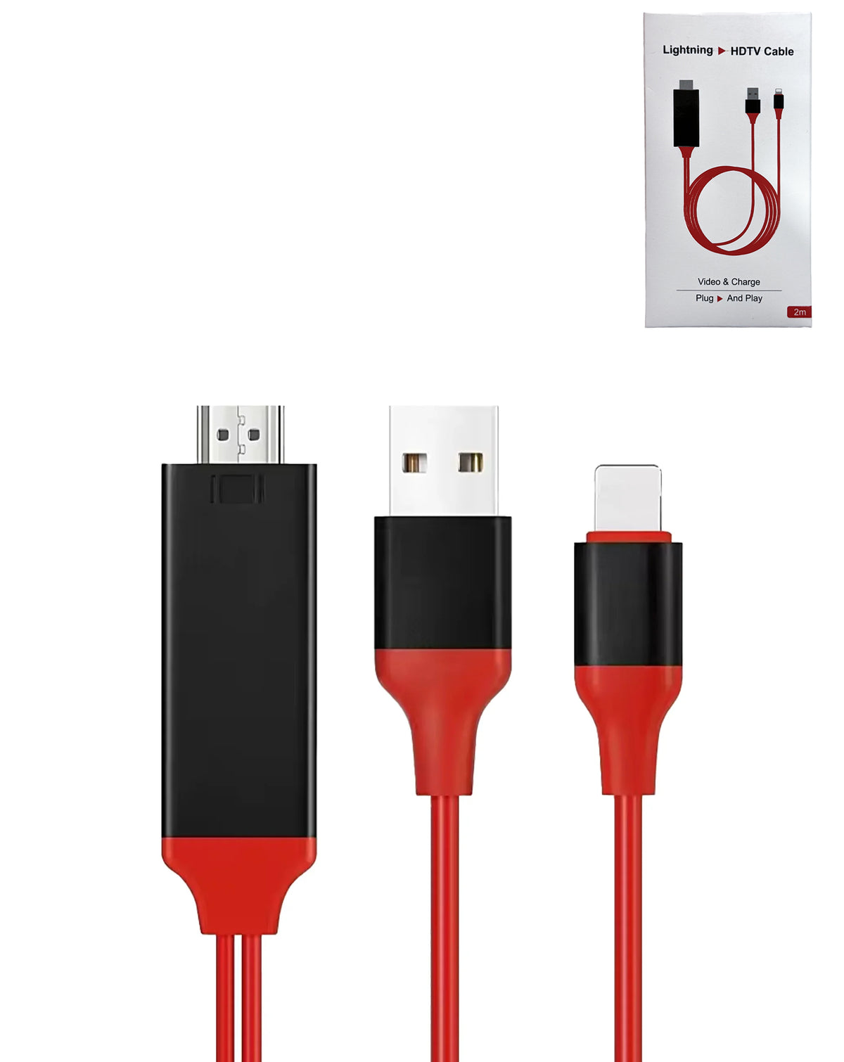 Display 2in1 Cable for HDMI & USB-A — Hdtv / Charging & Data, 3ft