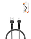 LDNIO LS481 USB-A to Lightning Non-MFI Fast Charging Data Cable — Gray, 3ft, 12W