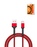LDNIO LS64 USB A-M Braided Charging Data Cable — Red, 6ft, 12W
