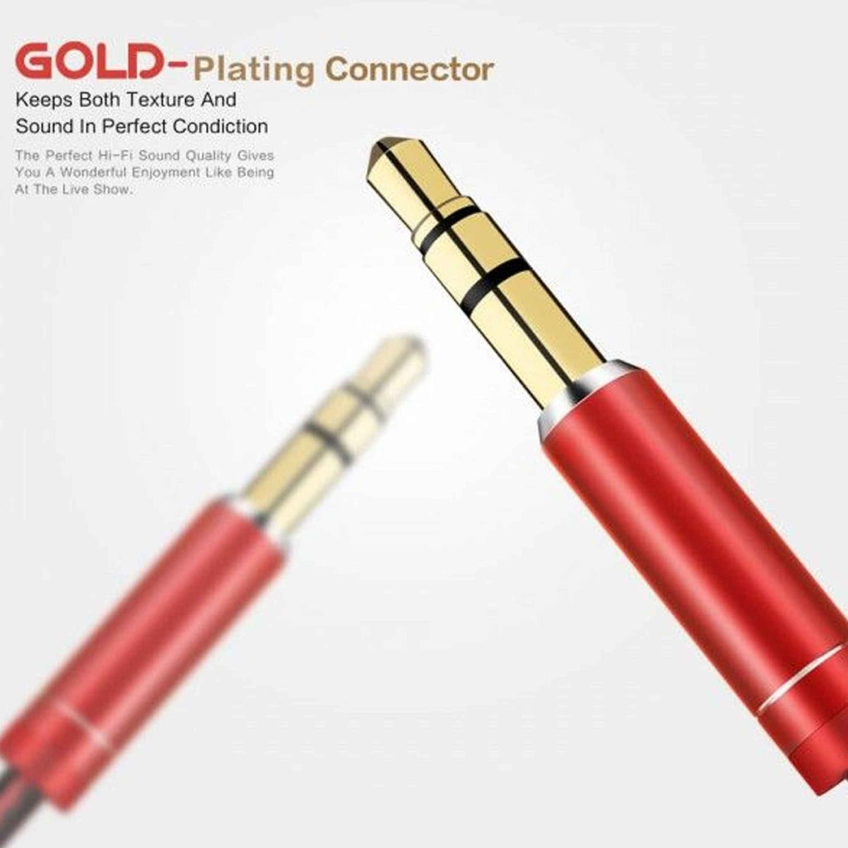 LDNIO LYS01 Aux-aux Cable — Red, 3ft