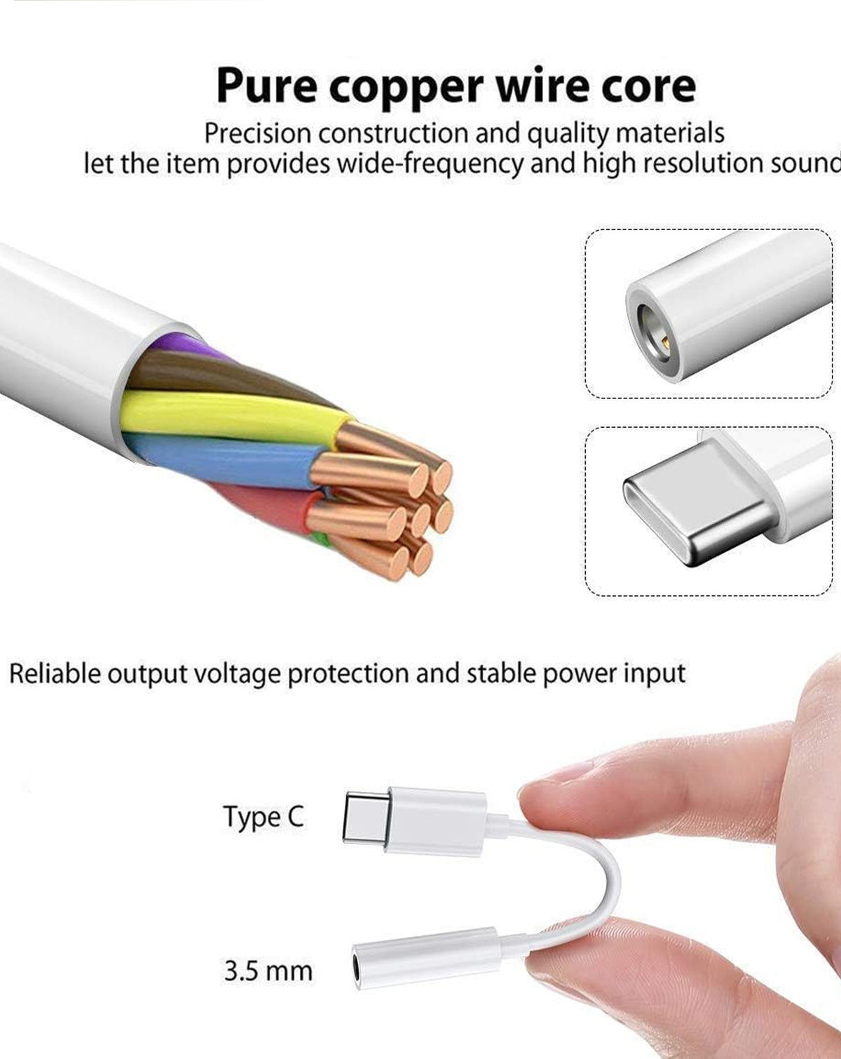 LDNIO LSY80c USB-C to AUX Female Audio Adapter — White