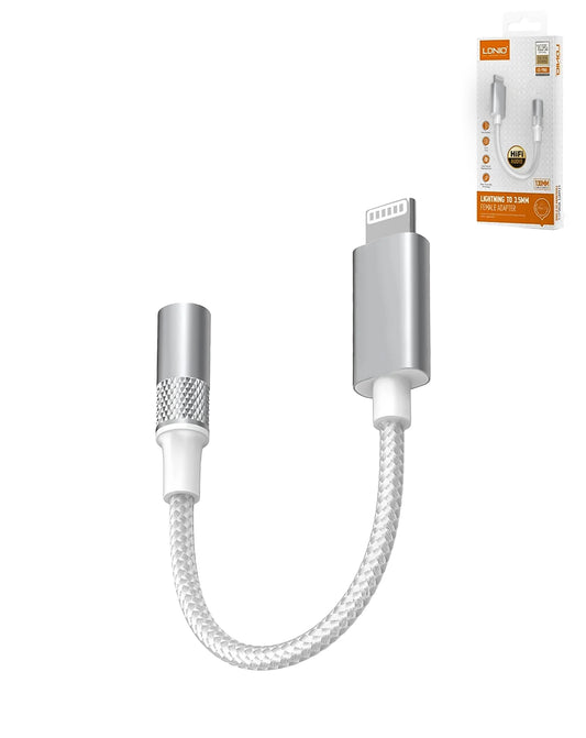 LDNIO LSY80i Lightning to AUX Female Audio Adapter — White