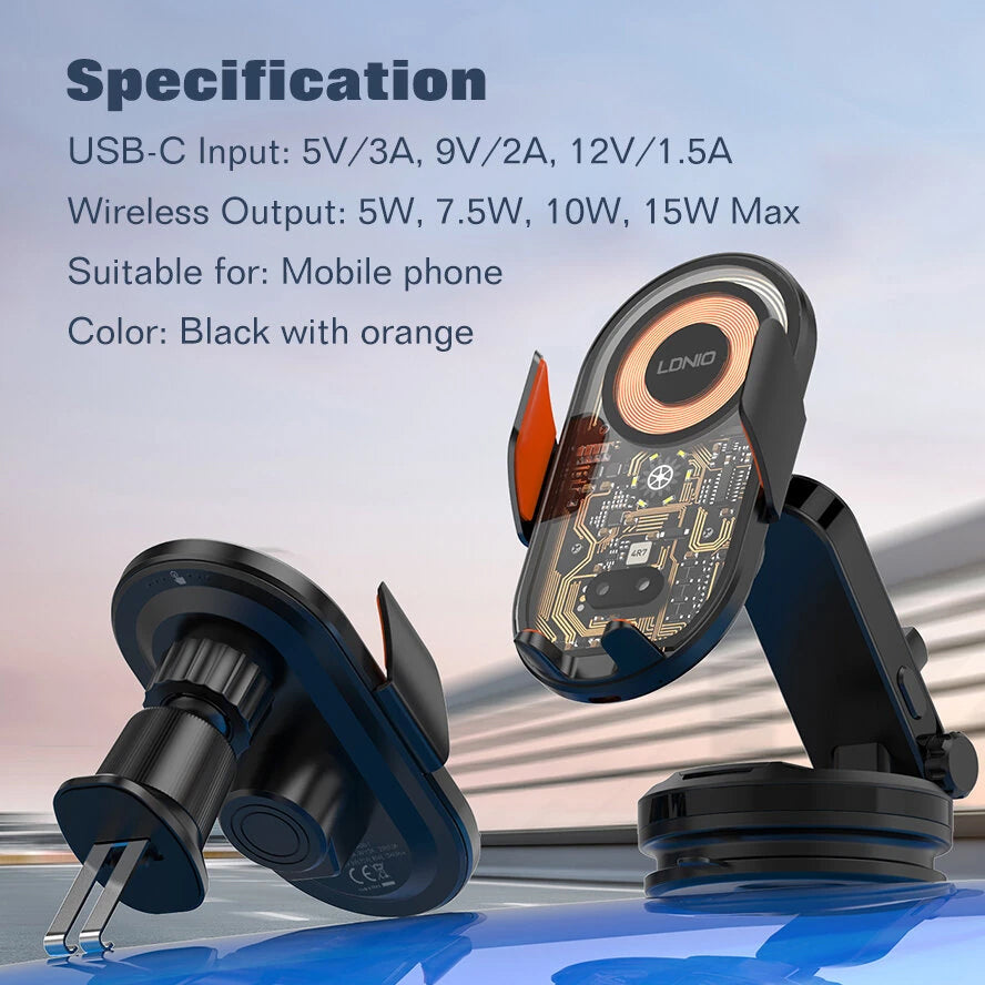 LDNIO MA30-1 Wireless Charging Car Mount — 15W