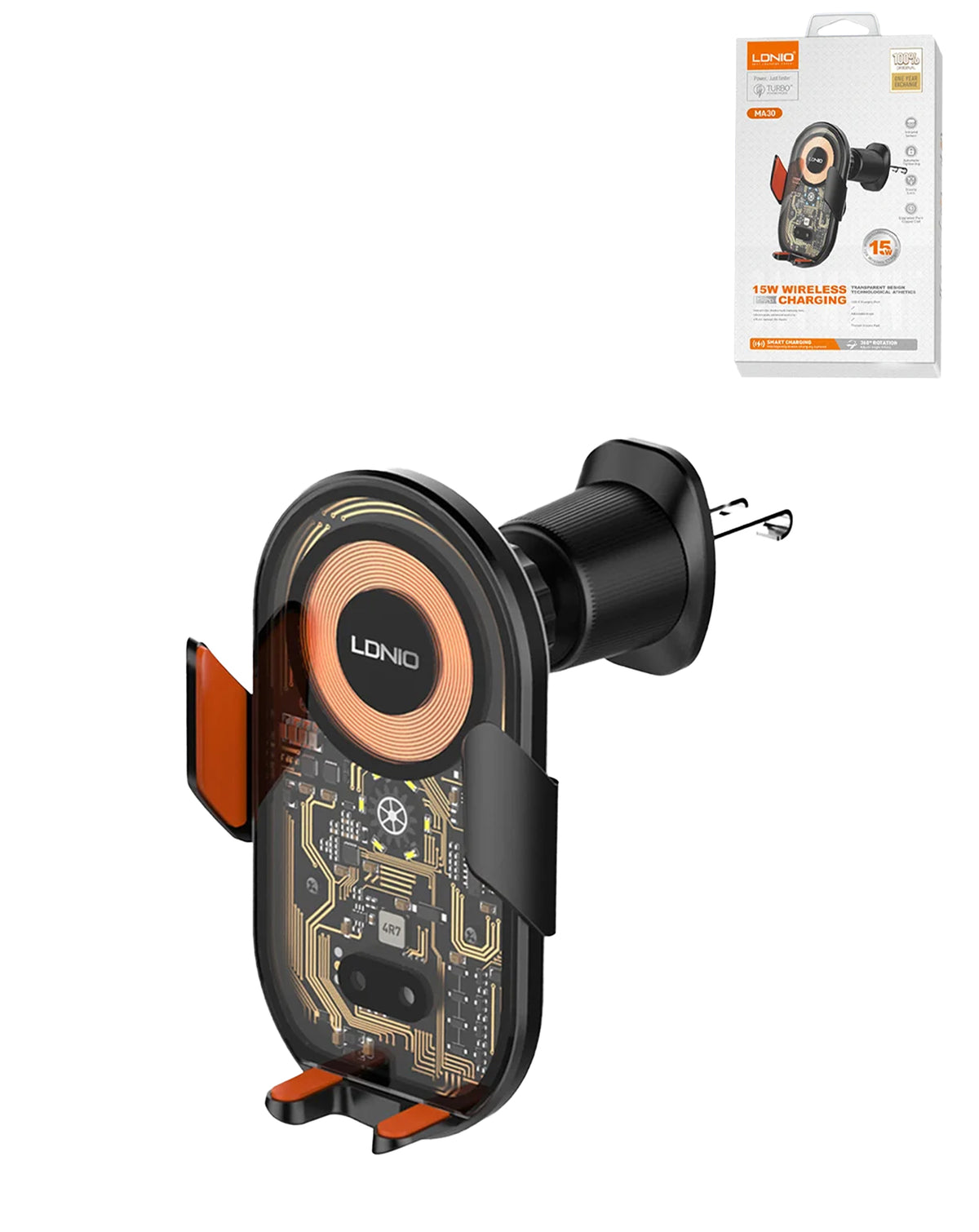 LDNIO MA30 Wireless Charging Car Vent Mount — 15W