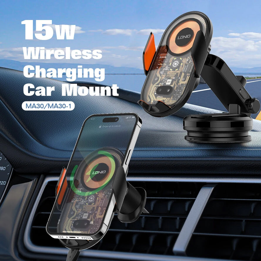 LDNIO MA30 Wireless Charging Car Vent Mount — 15W