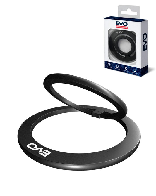 EVO MO1 Magnetic Phone Ring Compatible with Wireless Charging - Black