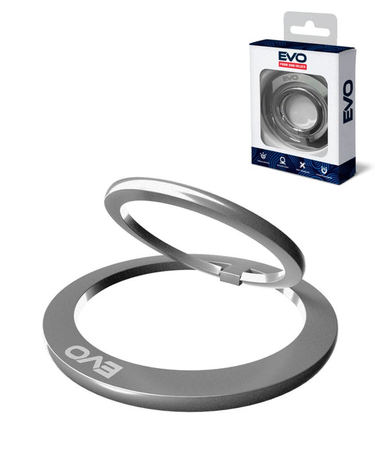 EVO MO1 Magnetic Phone Ring Compatible with Wireless Charging - Silver
