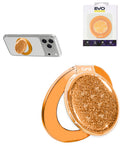 EVO CrystalRing Magnetic Glitter Phone Grip Stand Compatible with Wireless Charging — Orange