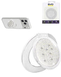 EVO CrystalRing Magnetic Glitter Phone Grip Stand Compatible with Wireless Charging — White