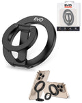 EVO FlexRing Magnetic Phone Holder with Kickstand Support & Wireless Charging — Black