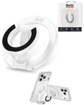EVO FlexRing Magnetic Phone Holder with Kickstand Support & Wireless Charging — White
