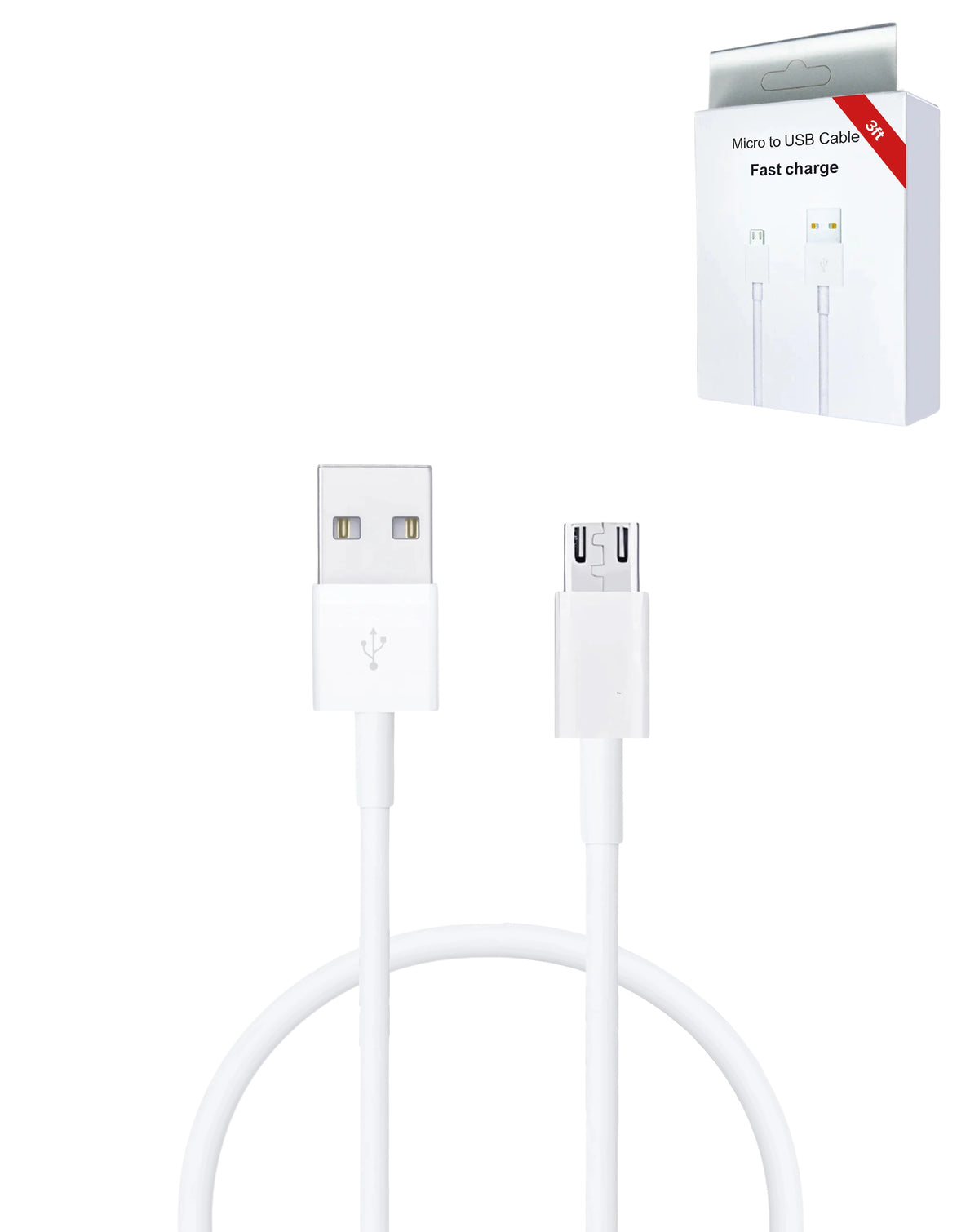 USB A-M Fast Charging Data Cable — 3ft, 12W