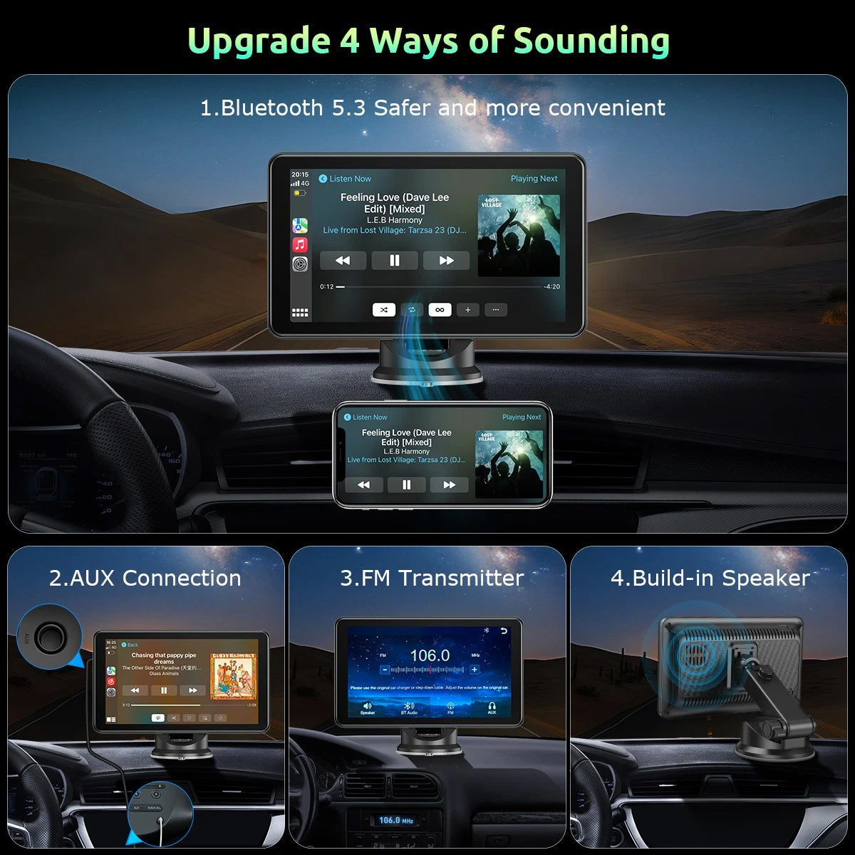 7'' USB-C Interface for CarPlay and Android Auto