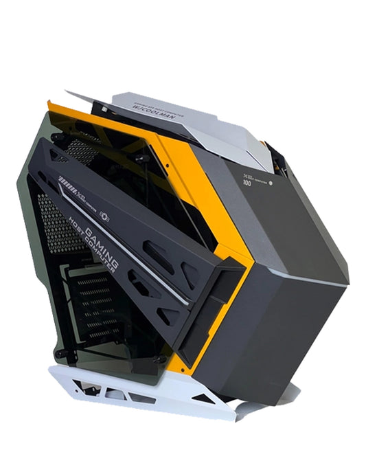 Warship Style Custom Gaming Tower PC Case with 7 RGB Cooling Fan — Black, 625*302*557MM
