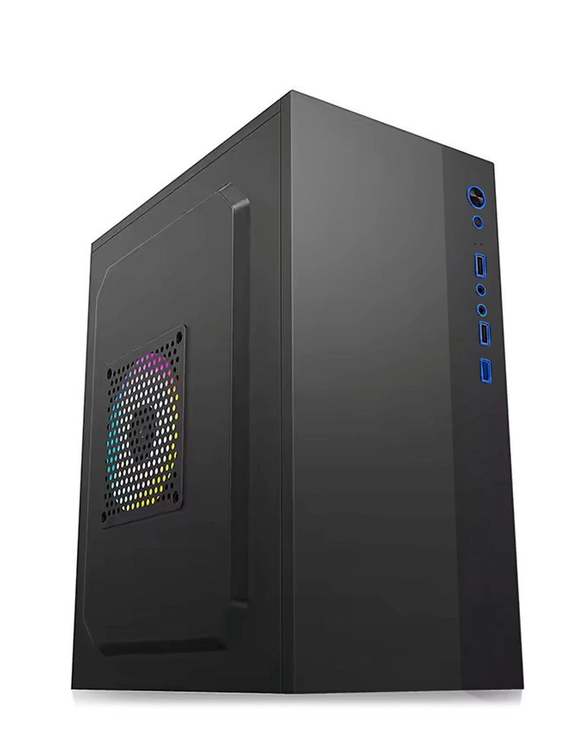 Custom Tower PC Case with Large Cooling Fan — Black, 300*165*380MM